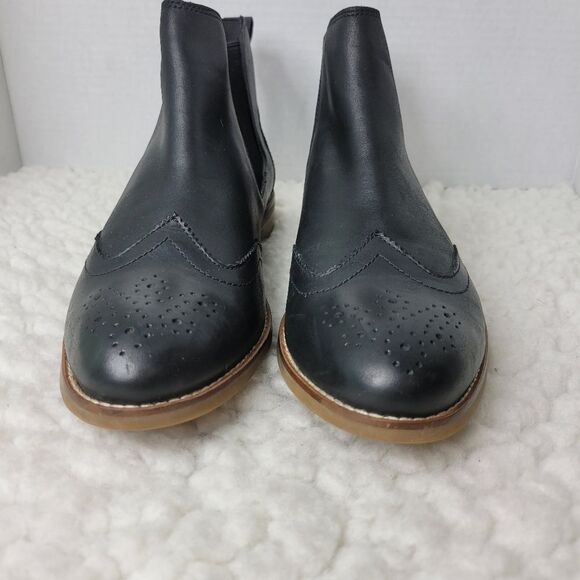 Sperry Fairpoint Leather Chelsea Boot Size 11 Black Leather Brogue Ankle Shoes G - Picture 2 of 9